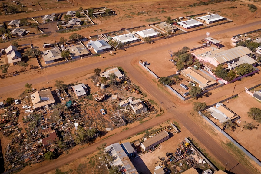 Bird's eye view of Oodnadatta, South Australia